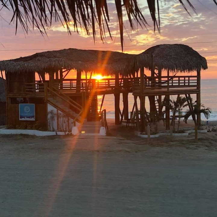 One day in Manta Ecuador sunset at santa marianita